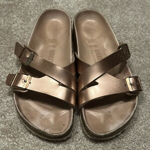 BIRKENSTOCK Yao Electric Metal Copper Slide Sandals